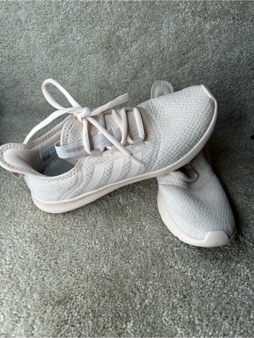 adidas Women's Light Pink Knit Athletic Sneakers